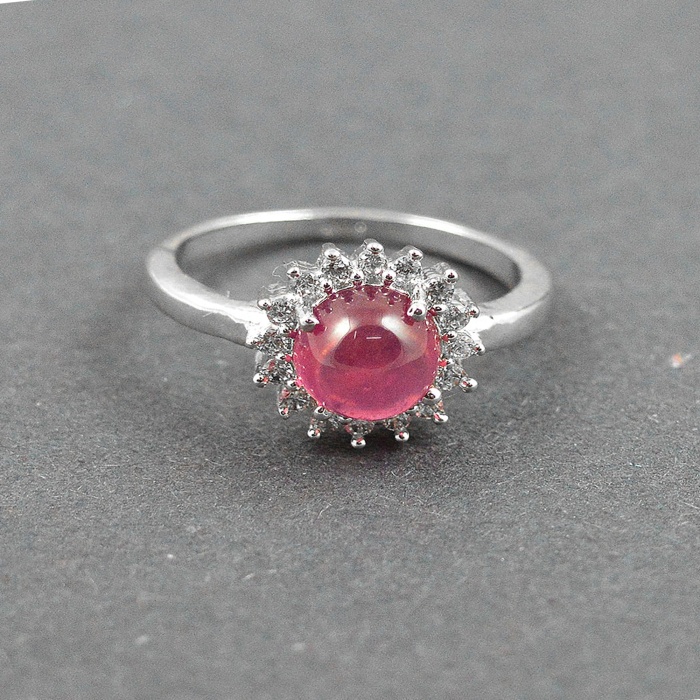 Natural 925 Sterling Silver Ruby, cz Round Ring | Save 33% - Rajasthan Living 5