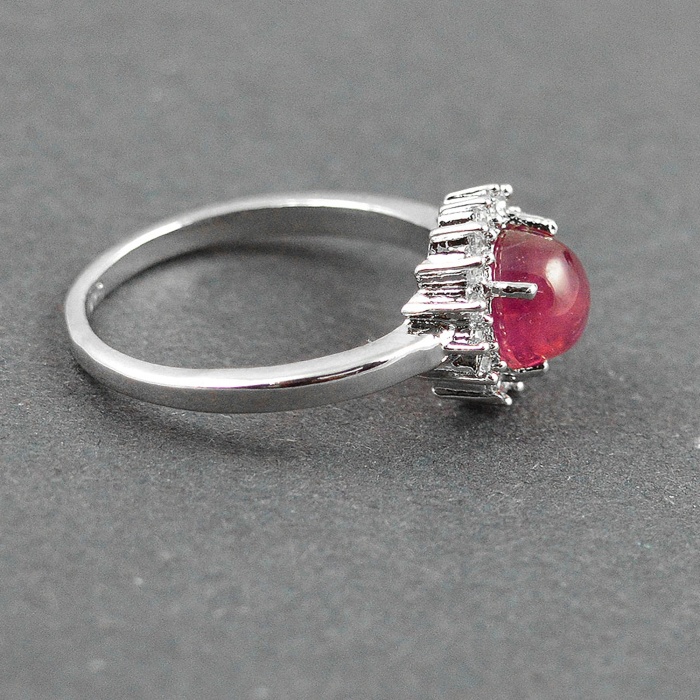 Natural 925 Sterling Silver Ruby, cz Round Ring | Save 33% - Rajasthan Living 7