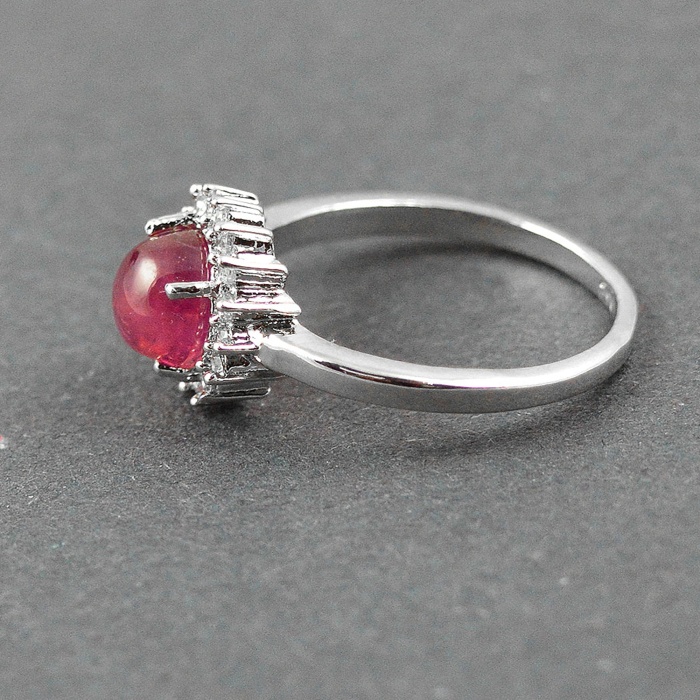 Natural 925 Sterling Silver Ruby, cz Round Ring | Save 33% - Rajasthan Living 6