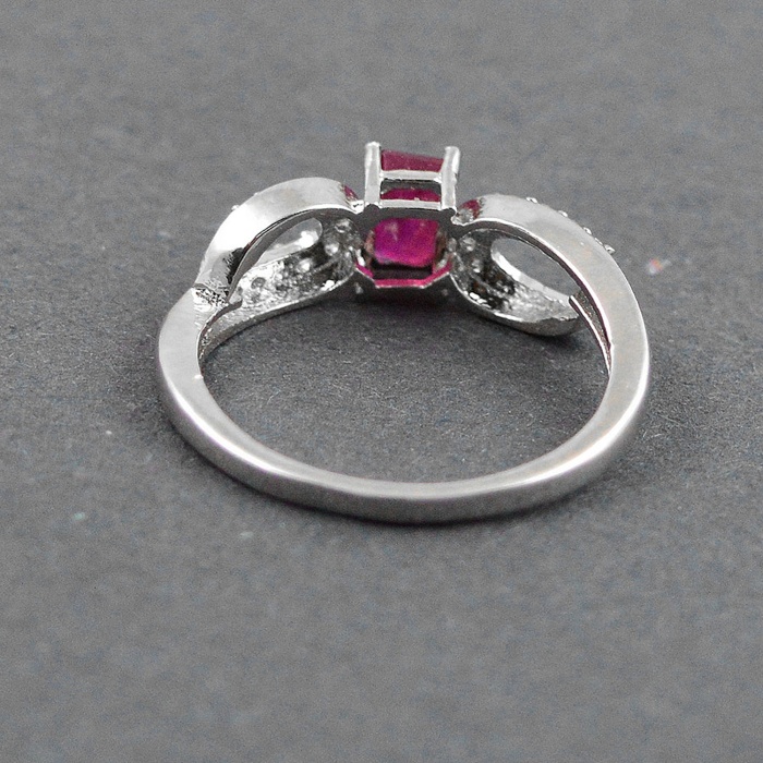 Natural 925 Sterling Silver Ruby, cz Octagon Ring | Save 33% - Rajasthan Living 7