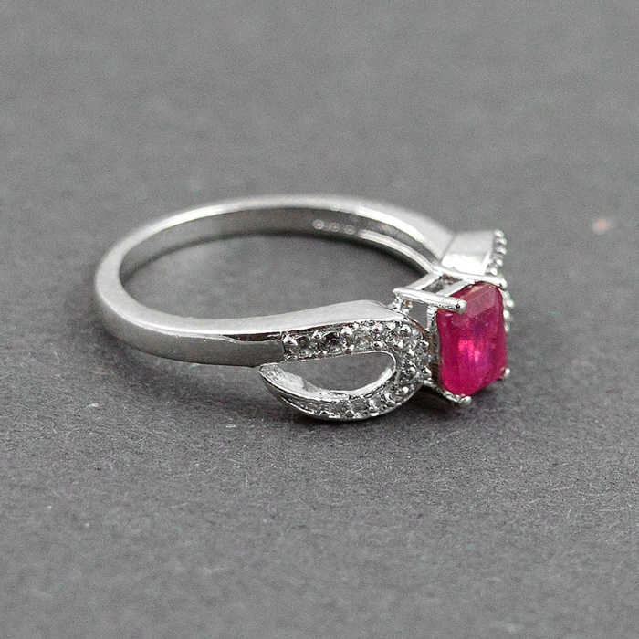 Natural 925 Sterling Silver Ruby, cz Octagon Ring | Save 33% - Rajasthan Living 6