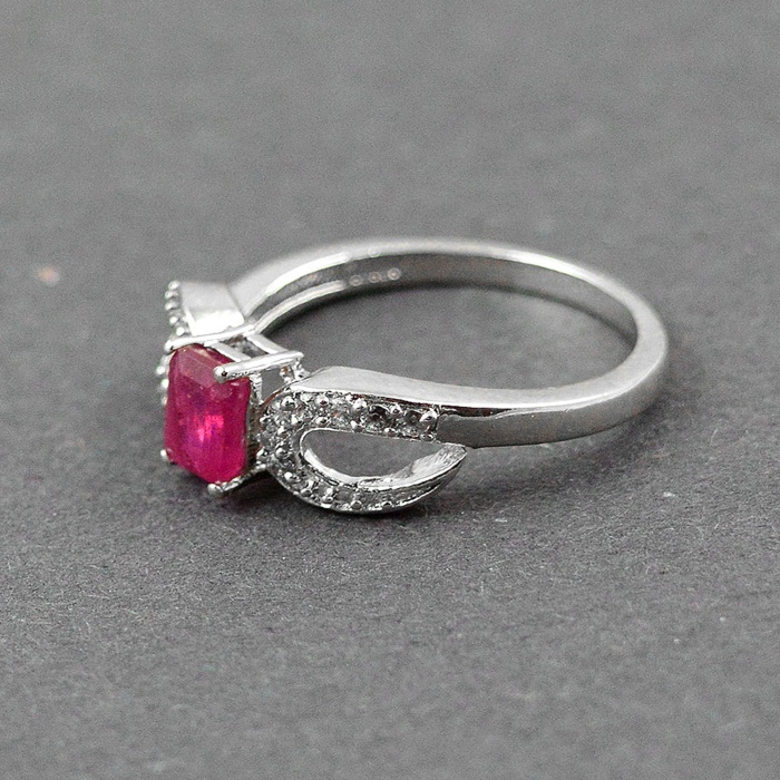 Natural 925 Sterling Silver Ruby, cz Octagon Ring | Save 33% - Rajasthan Living 8