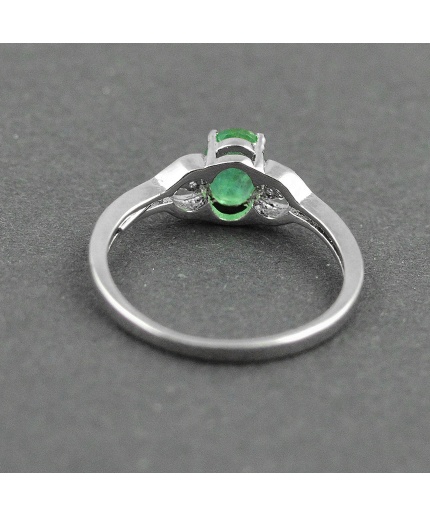 Natural 925 Sterling Silver Emerald, cz  Oval Ring | Save 33% - Rajasthan Living 3