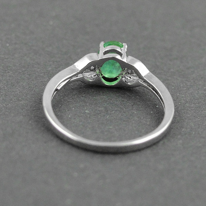 Natural 925 Sterling Silver Emerald, cz  Oval Ring | Save 33% - Rajasthan Living 6