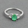 Natural 925 Sterling Silver Emerald, cz  Oval Ring | Save 33% - Rajasthan Living 7