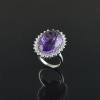 Natural 925 Sterling Silver Amethyst/Zircon Oval Ring | Save 33% - Rajasthan Living 13