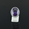 Natural 925 Sterling Silver Amethyst/Zircon Oval Ring | Save 33% - Rajasthan Living 20