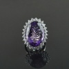 Natural 925 Sterling Silver Amethyst/Zircon Oval Ring | Save 33% - Rajasthan Living 19