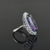 Natural 925 Sterling Silver Amethyst/Zircon Oval Ring | Save 33% - Rajasthan Living 18