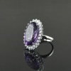 Natural 925 Sterling Silver Amethyst/Zircon Oval Ring | Save 33% - Rajasthan Living 14