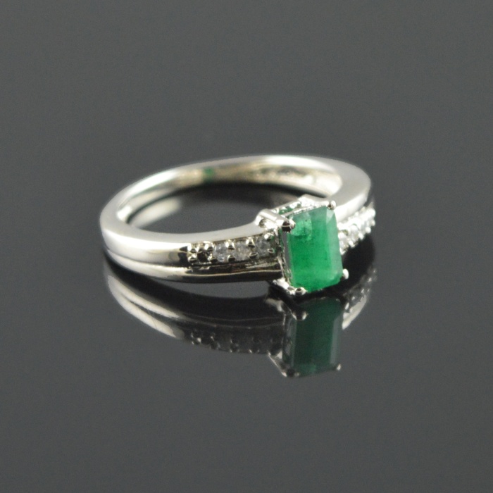 Natural 925 Sterling Silver Emerald/Zircon Octagon Ring | Save 33% - Rajasthan Living 13