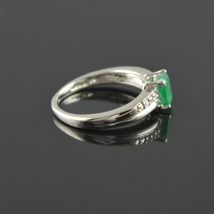 Natural 925 Sterling Silver Emerald/Zircon Octagon Ring | Save 33% - Rajasthan Living 12