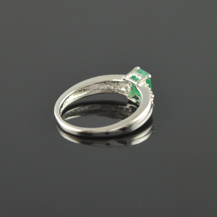 Natural 925 Sterling Silver Emerald/Zircon Octagon Ring | Save 33% - Rajasthan Living 11