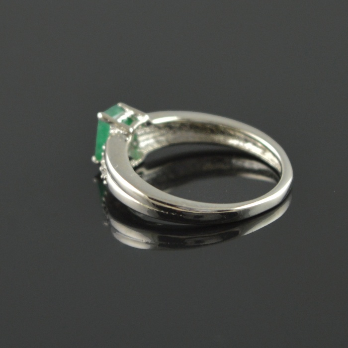 Natural 925 Sterling Silver Emerald/Zircon Octagon Ring | Save 33% - Rajasthan Living 9