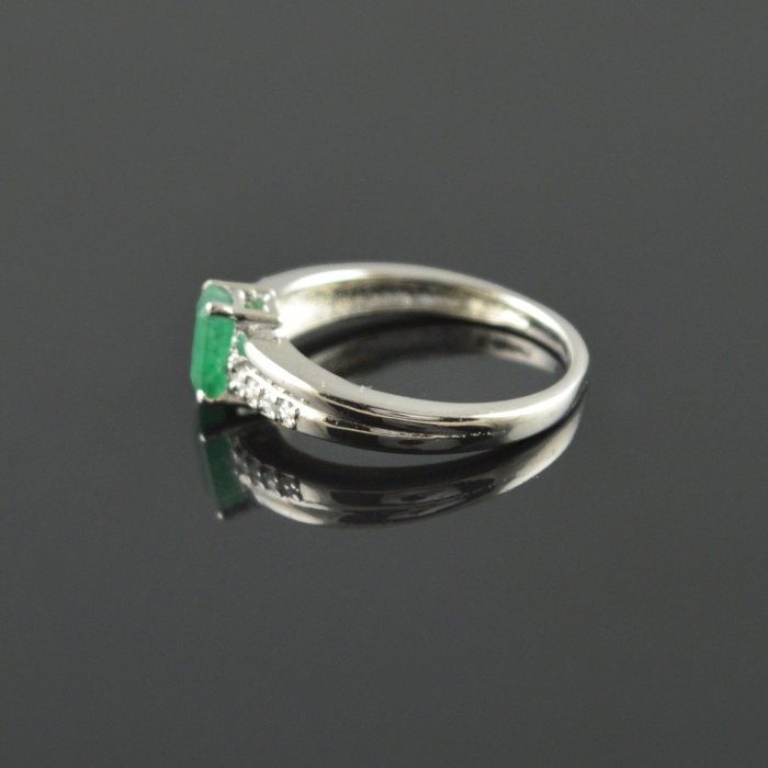 Natural 925 Sterling Silver Emerald/Zircon Octagon Ring | Save 33% - Rajasthan Living 8