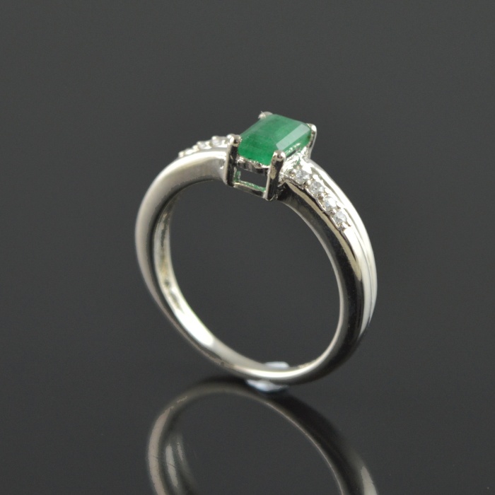 Natural 925 Sterling Silver Emerald/Zircon Octagon Ring | Save 33% - Rajasthan Living 6