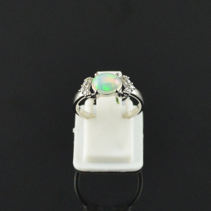 Natural 925 Sterling Silver Opal/Zircon Oval Ring | Save 33% - Rajasthan Living 10