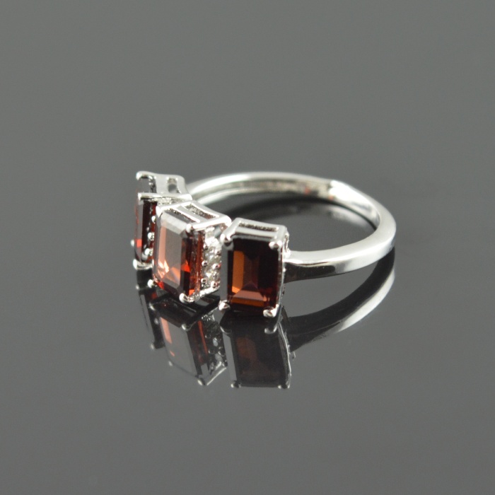 Natural 925 Sterling Silver Garnet/Zircon Octagon Ring | Save 33% - Rajasthan Living 12