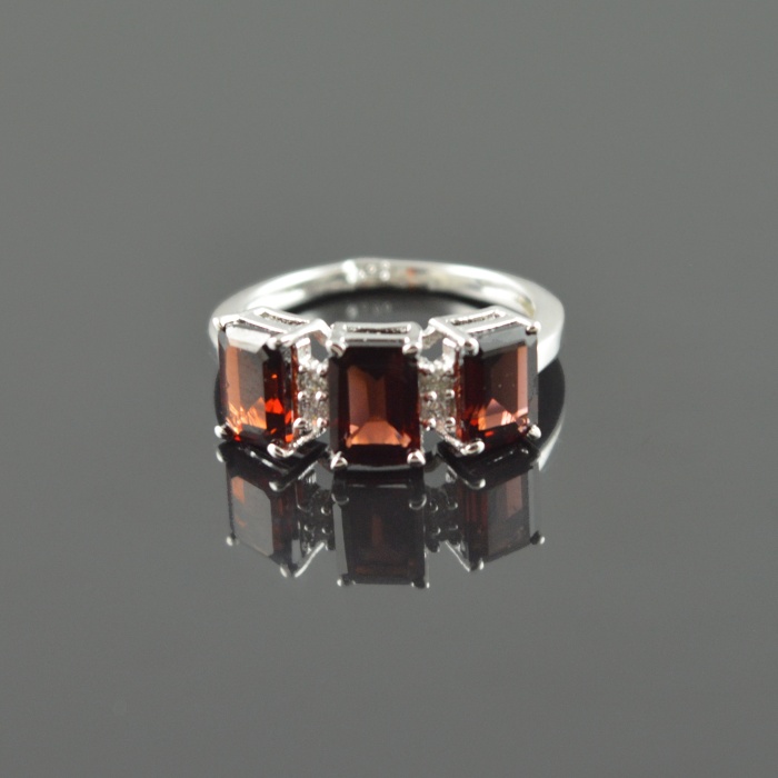 Natural 925 Sterling Silver Garnet/Zircon Octagon Ring | Save 33% - Rajasthan Living 5