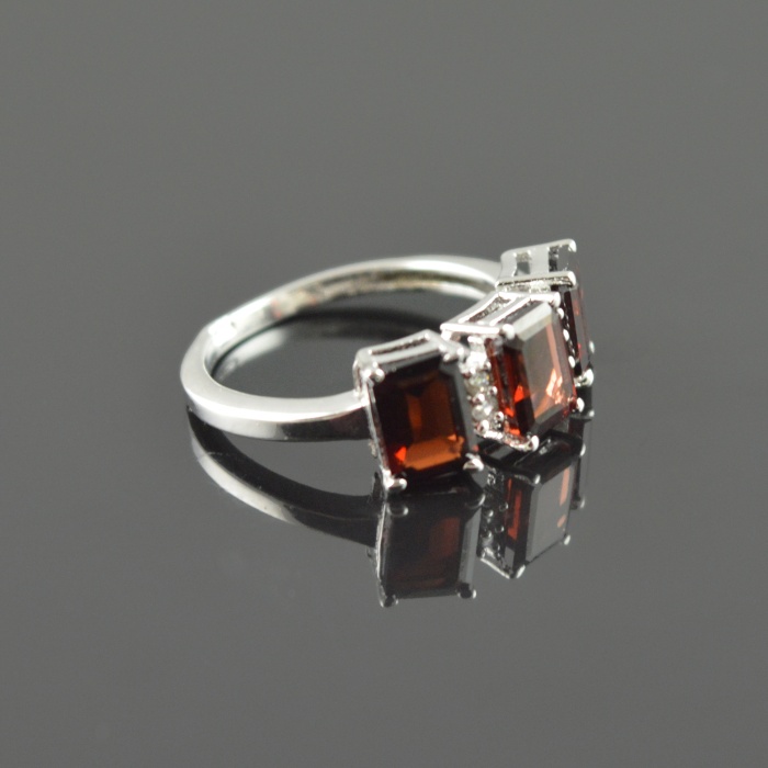 Natural 925 Sterling Silver Garnet/Zircon Octagon Ring | Save 33% - Rajasthan Living 10