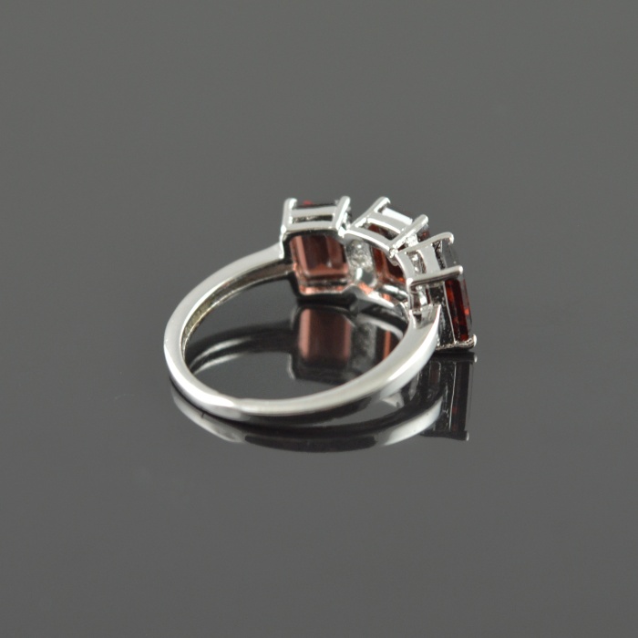 Natural 925 Sterling Silver Garnet/Zircon Octagon Ring | Save 33% - Rajasthan Living 8