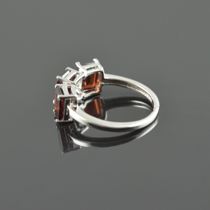 Natural 925 Sterling Silver Garnet/Zircon Octagon Ring | Save 33% - Rajasthan Living 6