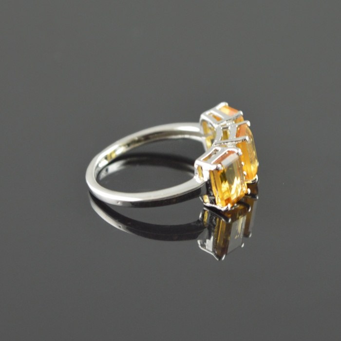 Natural 925 Sterling Silver Citrine/Zircon Octagon Ring | Save 33% - Rajasthan Living 9