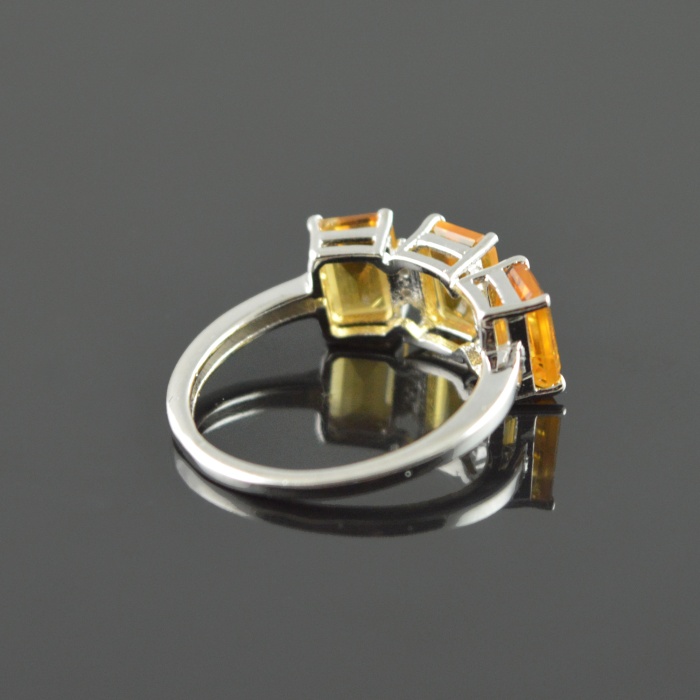 Natural 925 Sterling Silver Citrine/Zircon Octagon Ring | Save 33% - Rajasthan Living 8