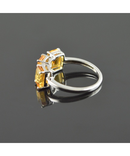 Natural 925 Sterling Silver Citrine/Zircon Octagon Ring | Save 33% - Rajasthan Living 3