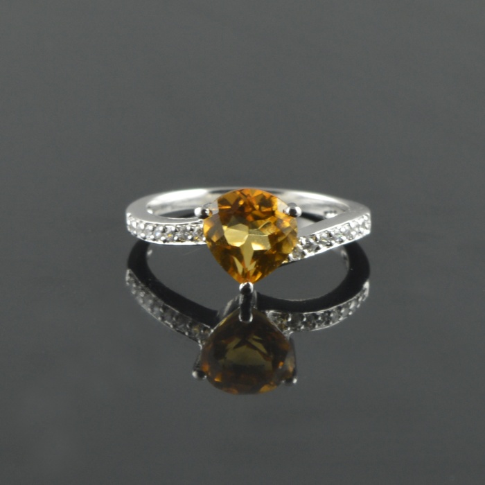 Natural 925 Sterling Silver Citrine/Zircon Pan Ring | Save 33% - Rajasthan Living 5