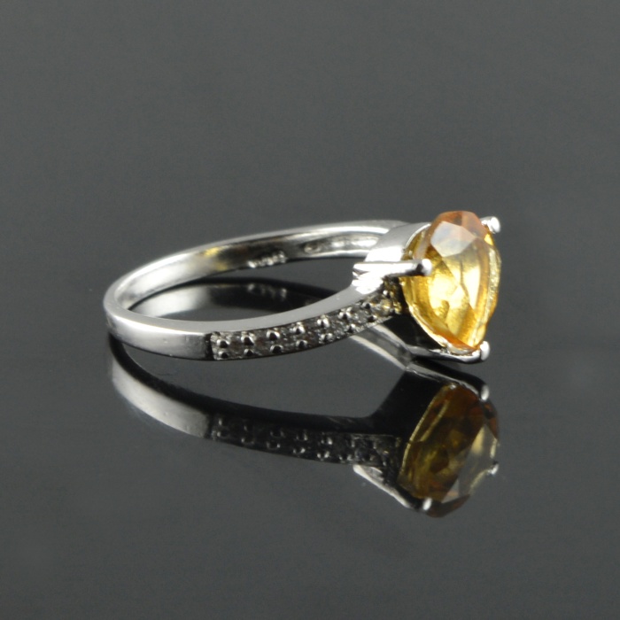 Natural 925 Sterling Silver Citrine/Zircon Pan Ring | Save 33% - Rajasthan Living 9