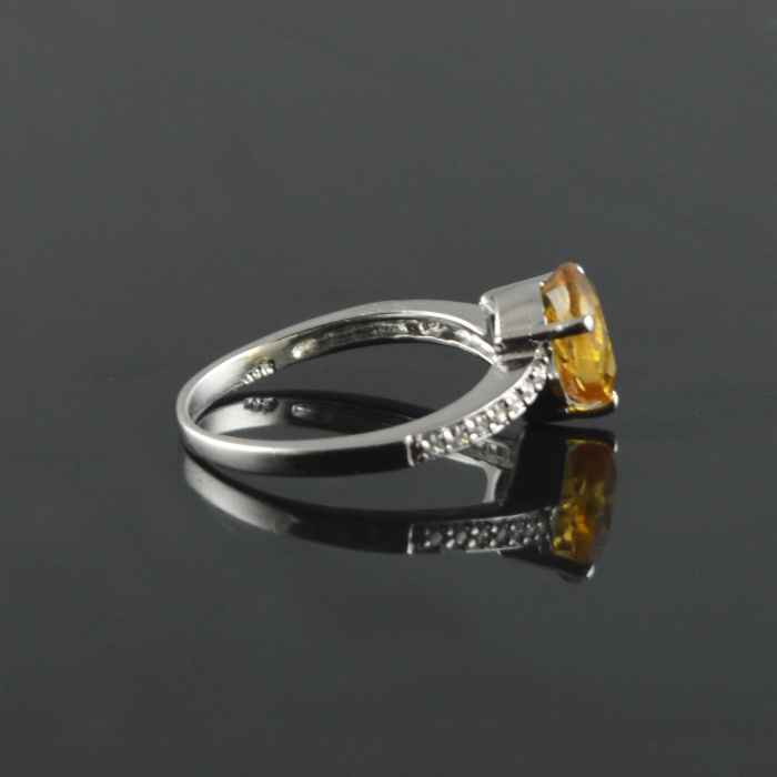 Natural 925 Sterling Silver Citrine/Zircon Pan Ring | Save 33% - Rajasthan Living 8