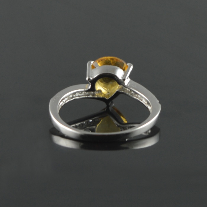 Natural 925 Sterling Silver Citrine/Zircon Pan Ring | Save 33% - Rajasthan Living 7