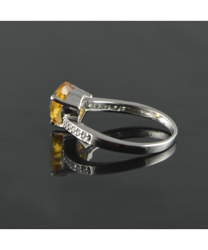 Natural 925 Sterling Silver Citrine/Zircon Pan Ring | Save 33% - Rajasthan Living 3