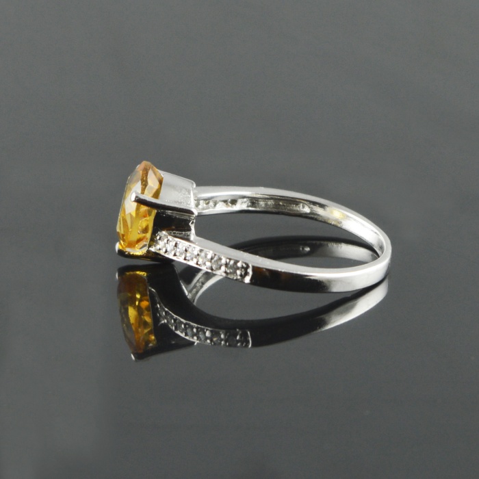 Natural 925 Sterling Silver Citrine/Zircon Pan Ring | Save 33% - Rajasthan Living 11