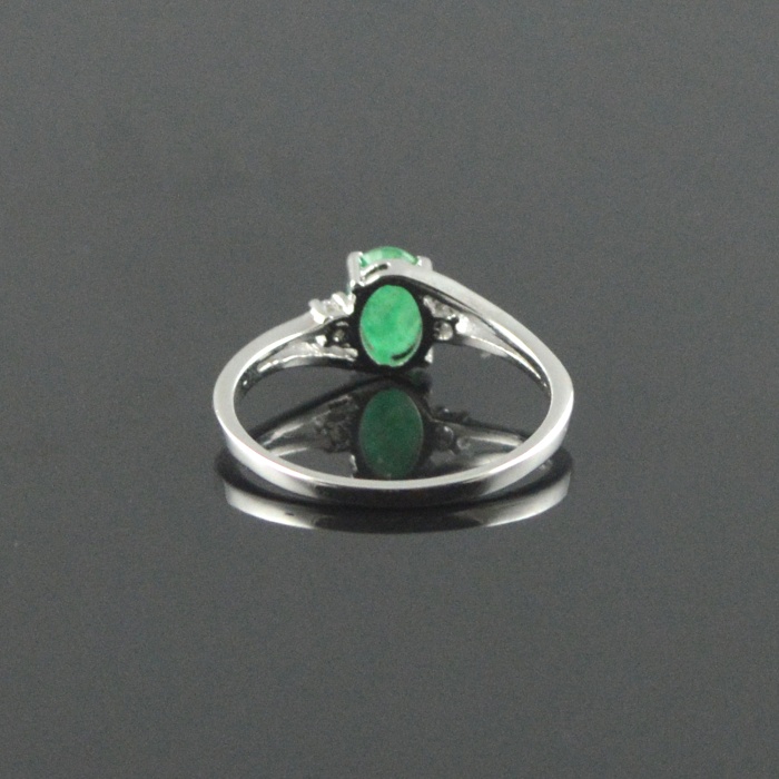 Natural 925 Sterling Silver Emerald/Zircon Oval Ring | Save 33% - Rajasthan Living 8