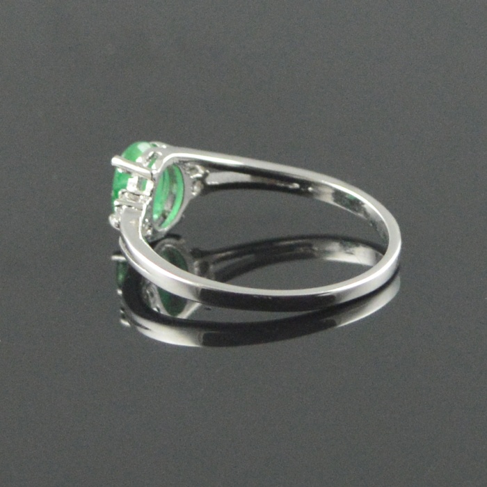 Natural 925 Sterling Silver Emerald/Zircon Oval Ring | Save 33% - Rajasthan Living 7