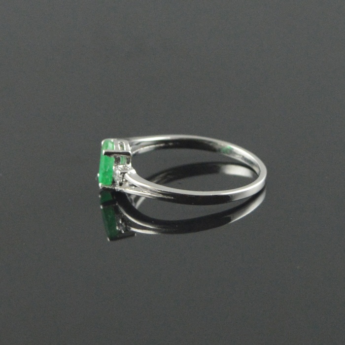 Natural 925 Sterling Silver Emerald/Zircon Oval Ring | Save 33% - Rajasthan Living 6