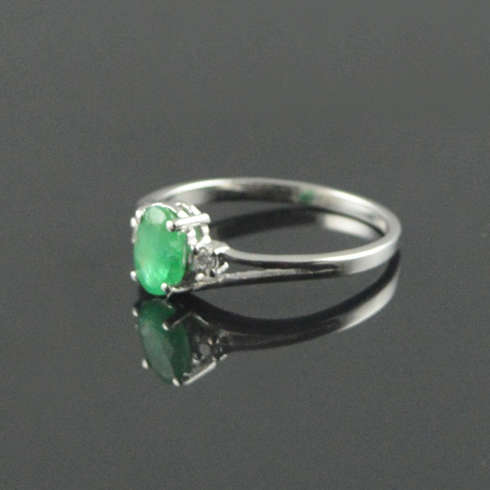 Natural 925 Sterling Silver Emerald/Zircon Oval Ring | Save 33% - Rajasthan Living 13