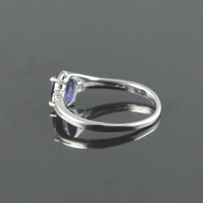 Natural 925 Sterling Silver Diffuse Sapphire/Zircon Oval Ring | Save 33% - Rajasthan Living 10