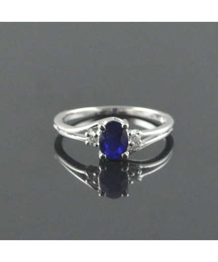 Natural 925 Sterling Silver Diffuse Sapphire/Zircon Oval Ring | Save 33% - Rajasthan Living 5