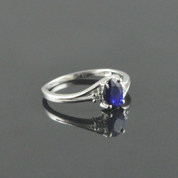 Natural 925 Sterling Silver Diffuse Sapphire/Zircon Oval Ring | Save 33% - Rajasthan Living 9