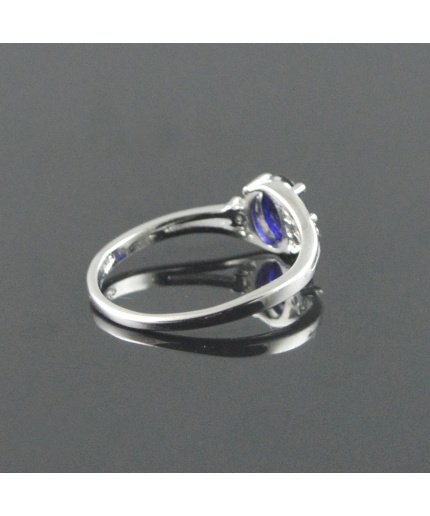 Natural 925 Sterling Silver Diffuse Sapphire/Zircon Oval Ring | Save 33% - Rajasthan Living 7