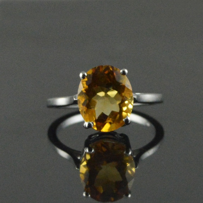 Natural 925 Sterling Silver Citrine Oval Ring | Save 33% - Rajasthan Living 5