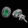 Natural Emerald & White Cz 925 Sterling Silver Stud Earrings | Save 33% - Rajasthan Living 8