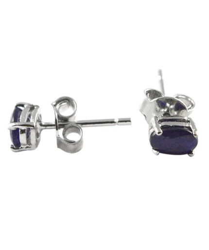 Natural Sapphire 925 Sterling Silver Stud Earrings | Save 33% - Rajasthan Living 3