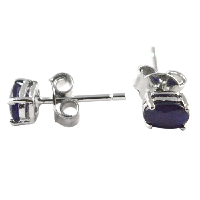 Natural Sapphire 925 Sterling Silver Stud Earrings | Save 33% - Rajasthan Living 6