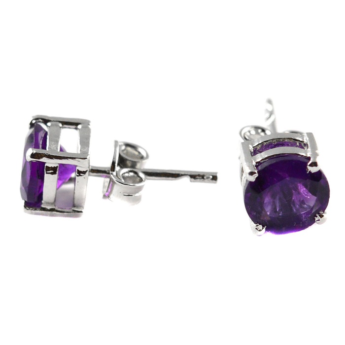 Natural Amethyst 925 Sterling Silver Stud Earrings | Save 33% - Rajasthan Living 6