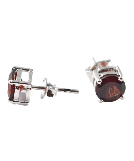 Natural Garnet 925 Sterling Silver Stud Earrings | Save 33% - Rajasthan Living 3