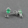 Natural Emerald, Cz 925 Sterling Silver Stud Earrings | Save 33% - Rajasthan Living 8